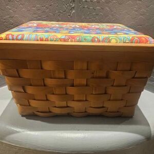 Wicker Lined Sewing Basket with Quilted Lid